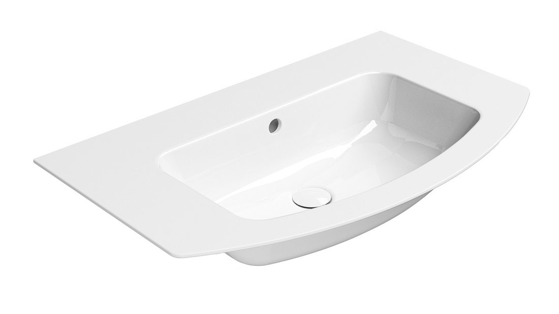 GSI PURA keramické umývadlo Slim oblé 82x49cm, brúsená spodná hrana, 3 otvory, biela ExtraGlaze 88269011