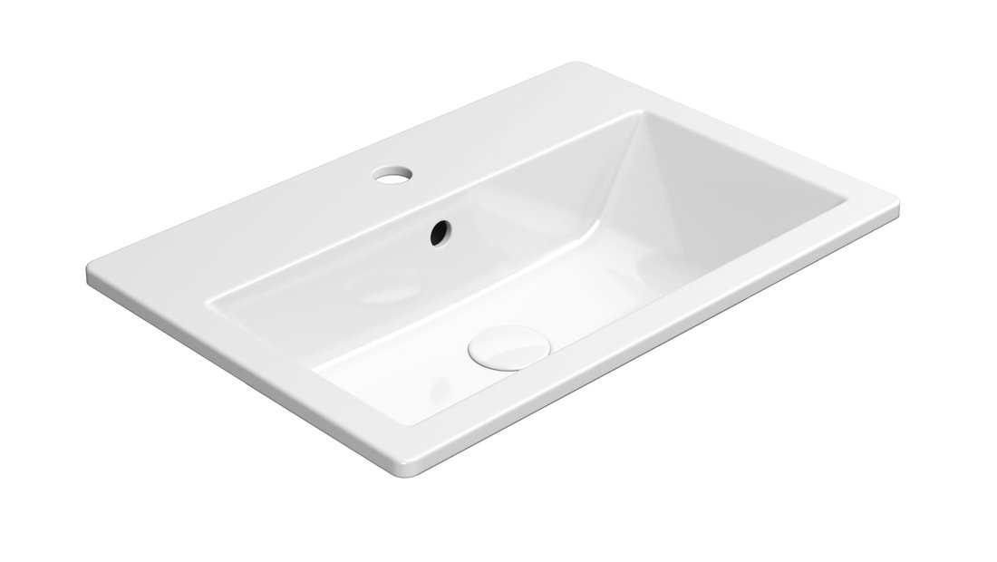 GSI KUBE X keramické umývadlo 58,5x40,5cm, zápustné, biela ExtraGlaze 9433111