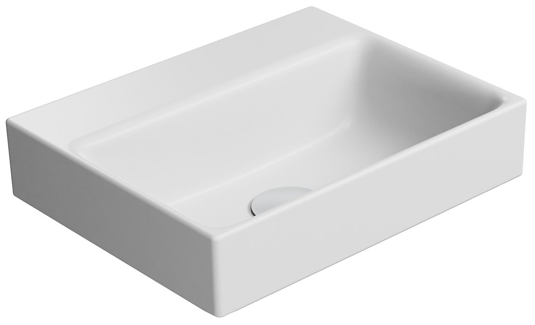GSI NUBES COLOR NUBES keramické umývadlo 40x32cm, brúsená spodná hrana, bez otvoru, biela mat 96849009