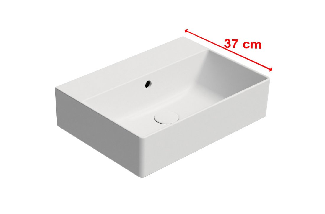 GSI KUBE X COLOR KUBE X keramické umývadlo 50x37cm, bez otvoru, biela mat 9447009