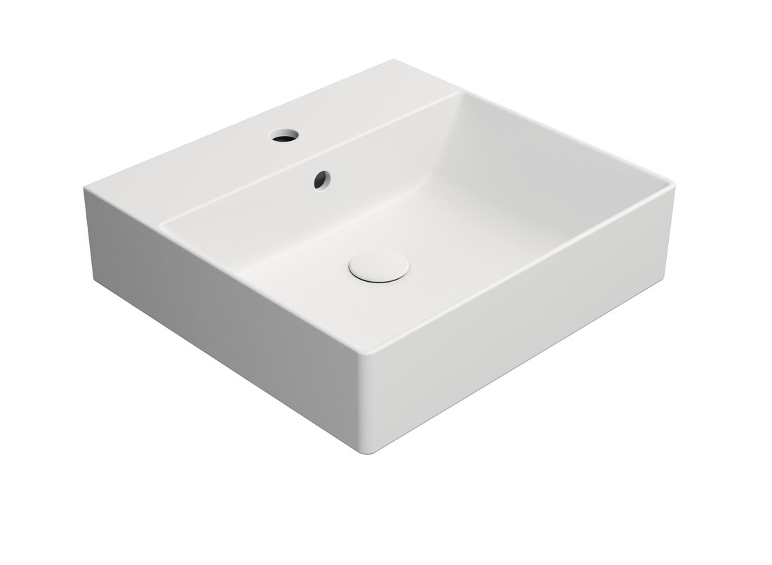GSI KUBE X COLOR KUBE X keramické umývadlo 50x47cm, brúsená spodná hrana, biela mat 94309109