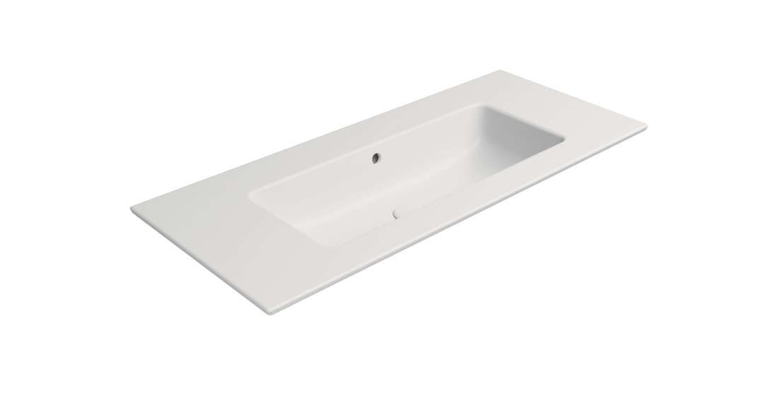 GSI PURA COLOR PURA keramické umývadlo Slim 102x46cm, bez otvoru, biela mat 8886009