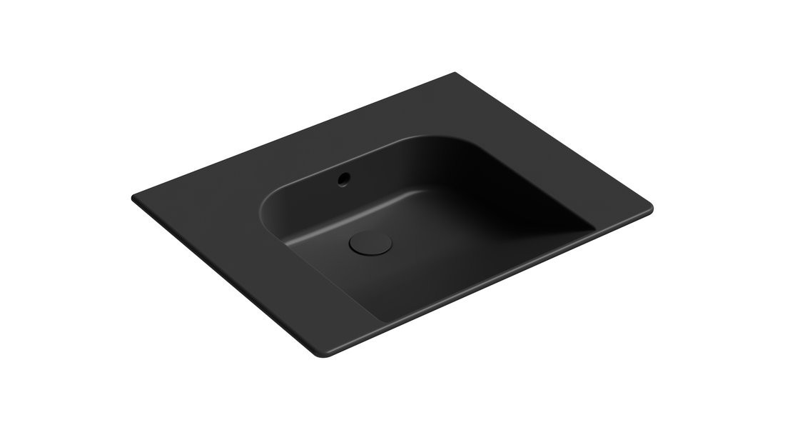 GSI COMMUNITY keramické umývadlo 70x55cm, bez otvoru, čierna mat 7633026