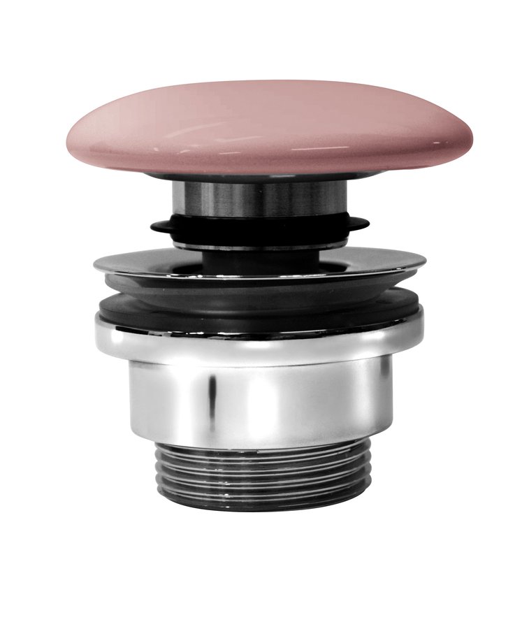 GSI umývadlová výpust 5/4", click-clack, keramická zátka, 5-65mm, blush mat PCS24