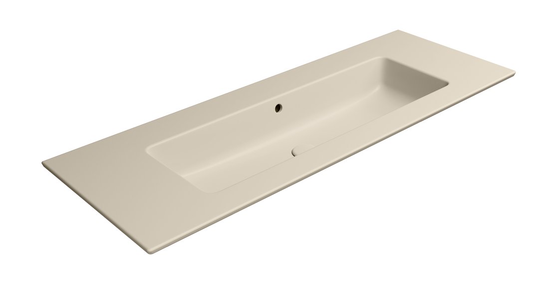 GSI PURA COLOR PURA keramické umývadlo Slim 122x46cm, bez otvoru, creta mat 8887008
