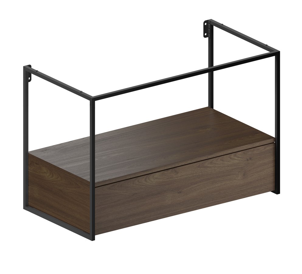 GSI NUBES/NORM konštrukcia pod umývadlo 100x50cm, čierna mat/orech MSAN100N