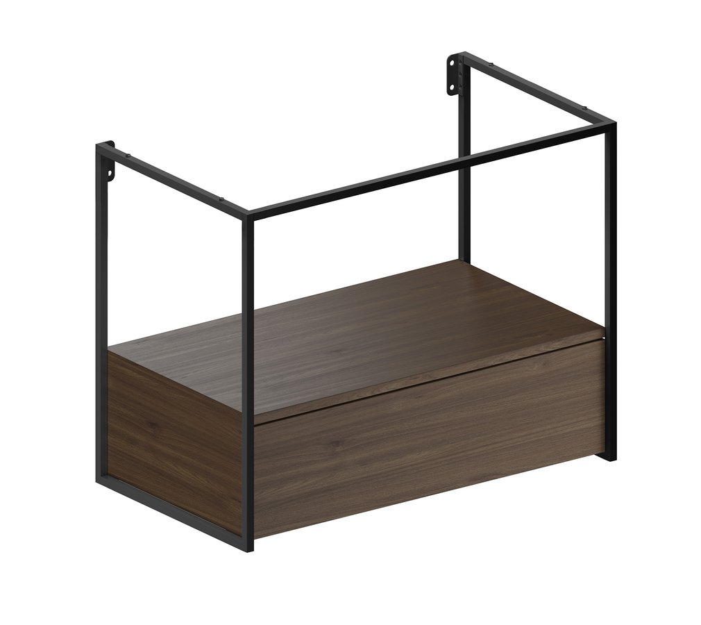 GSI PURA konštrukcia pod umývadlo 102,6x46cm, čierna mat/orech MSAP82N