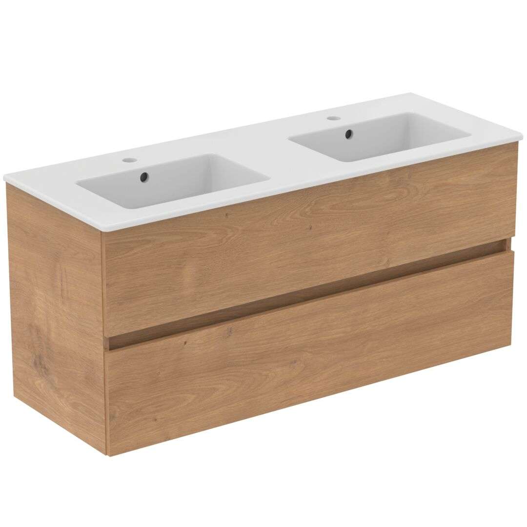 Ideal Standard Eurovit+ Skrinka s dvojumývadlom, 55x120x44 cm, 2 zásuvky, prírodný dub R0576Y8