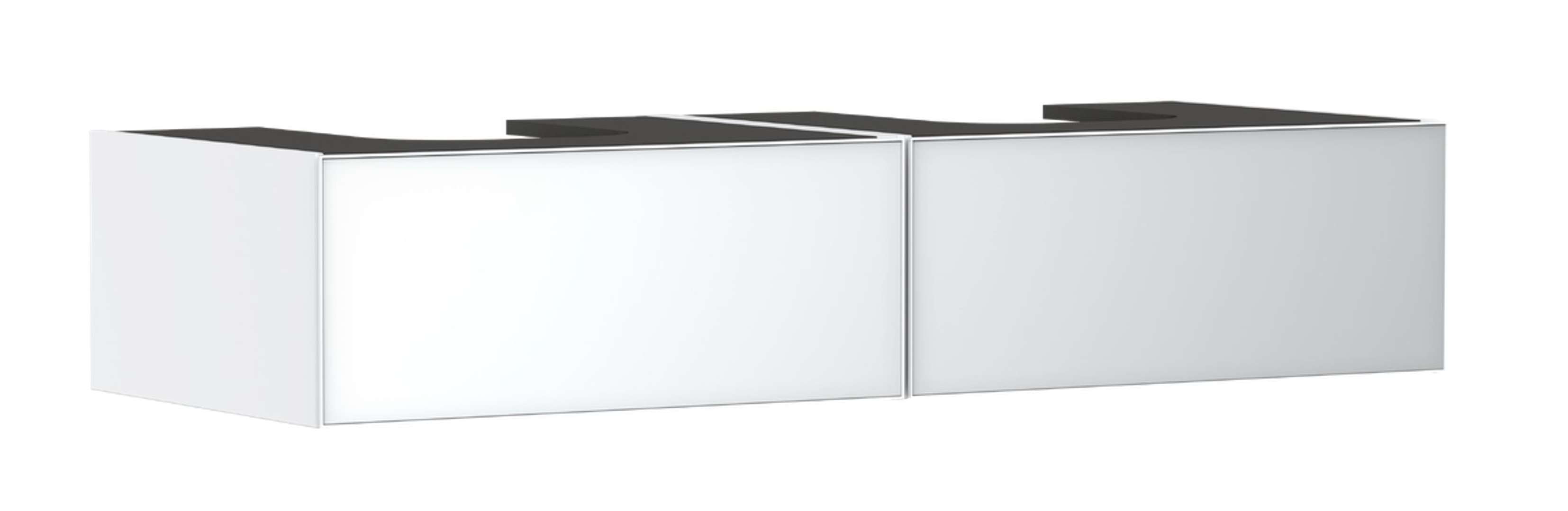 Hansgrohe Xevolos E Umývadlová skrinka, 28x137x55 cm, 2 zásuvky, matná biela/metalická biela 54316320-HG