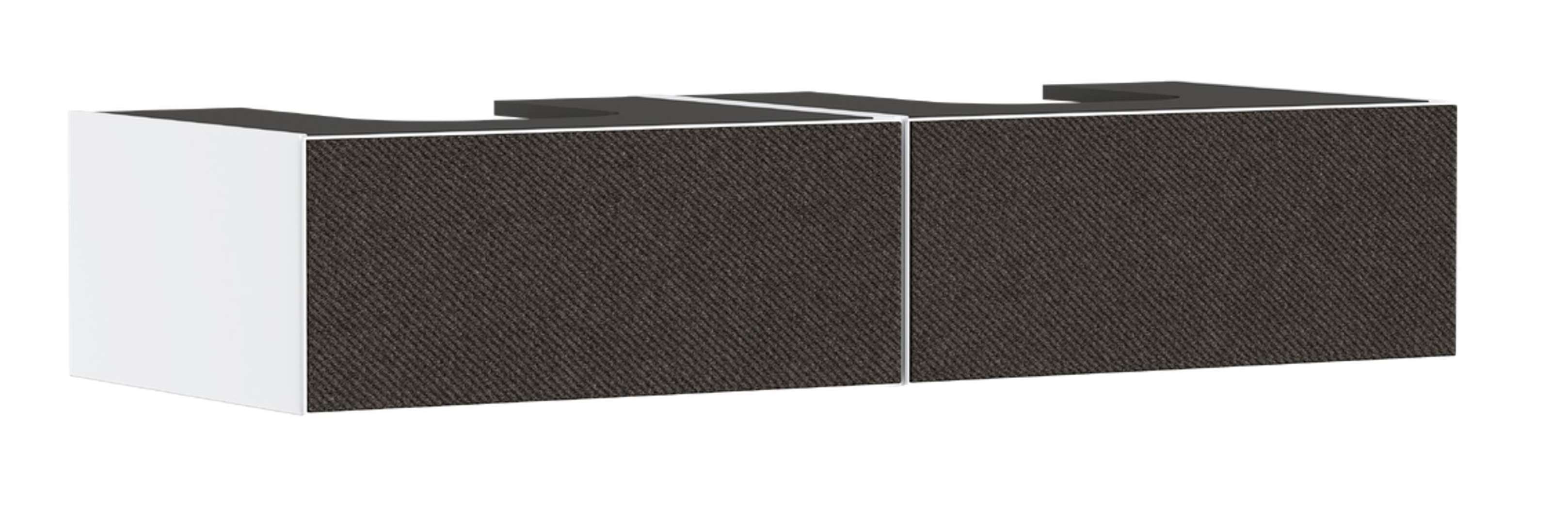 Hansgrohe Xevolos E Umývadlová skrinka, 28x137x55 cm, 2 zásuvky, matná biela/textilná tmavá sivá 54316660-HG