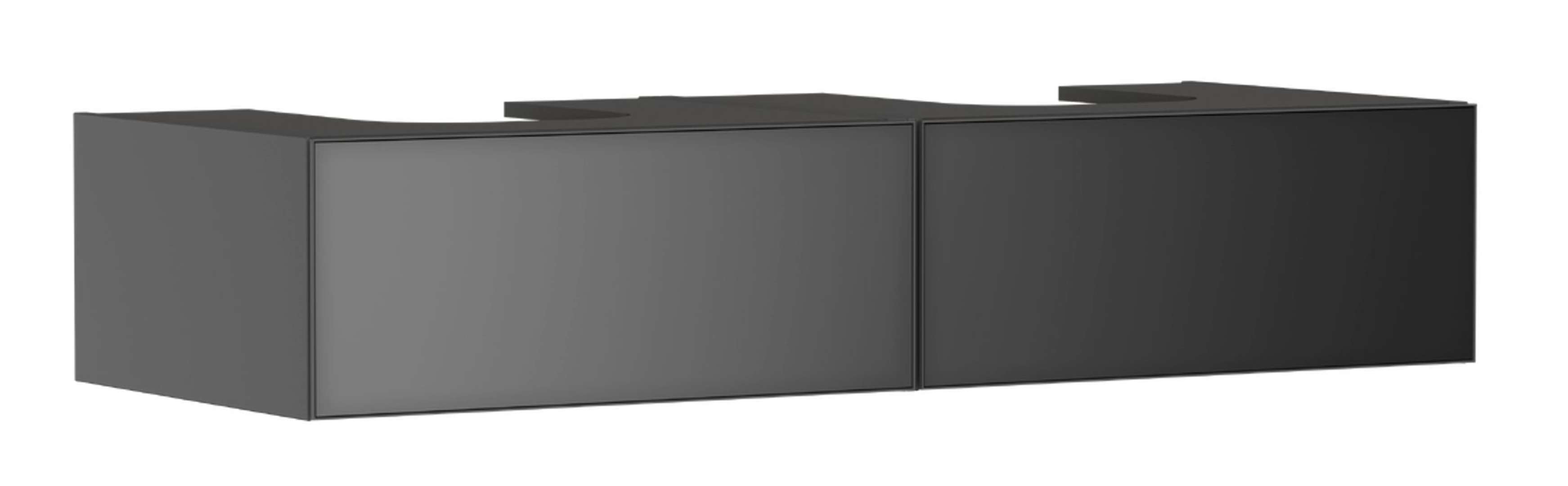 Hansgrohe Xevolos E Umývadlová skrinka, 28x137x55 cm, 2 zásuvky, matná sivá/metalická sivá 54318770-HG