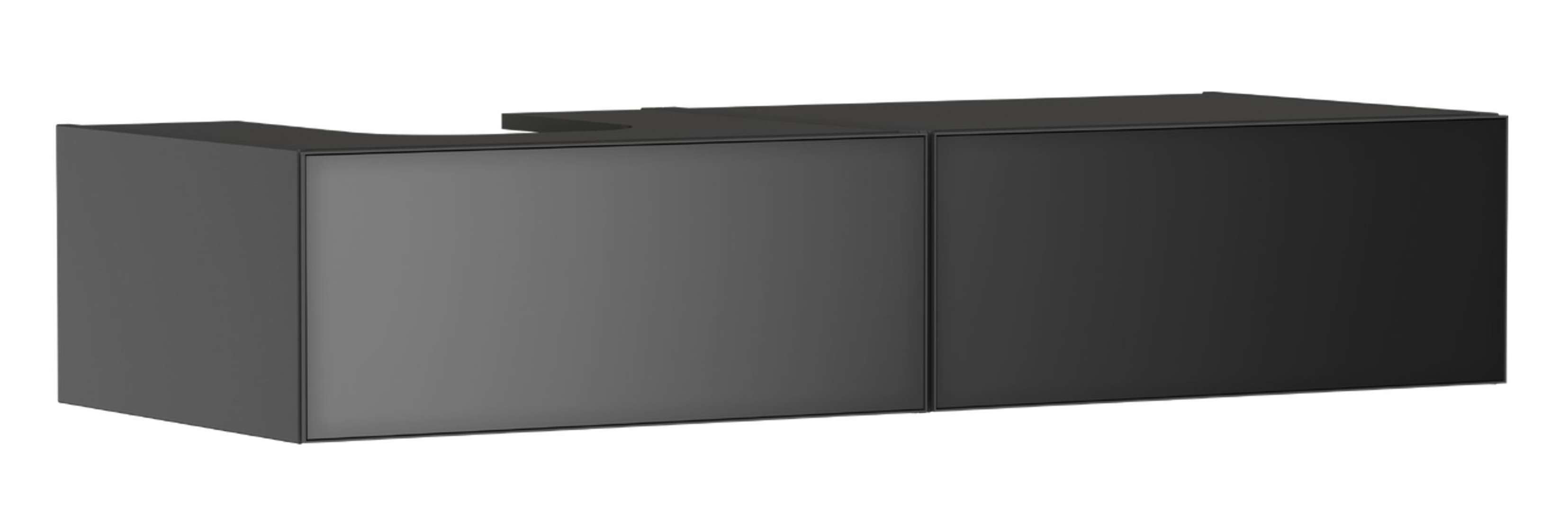 Hansgrohe Xevolos E Umývadlová skrinka, 28x137x55 cm, 2 zásuvky, matná sivá/metalická sivá 54321770-HG