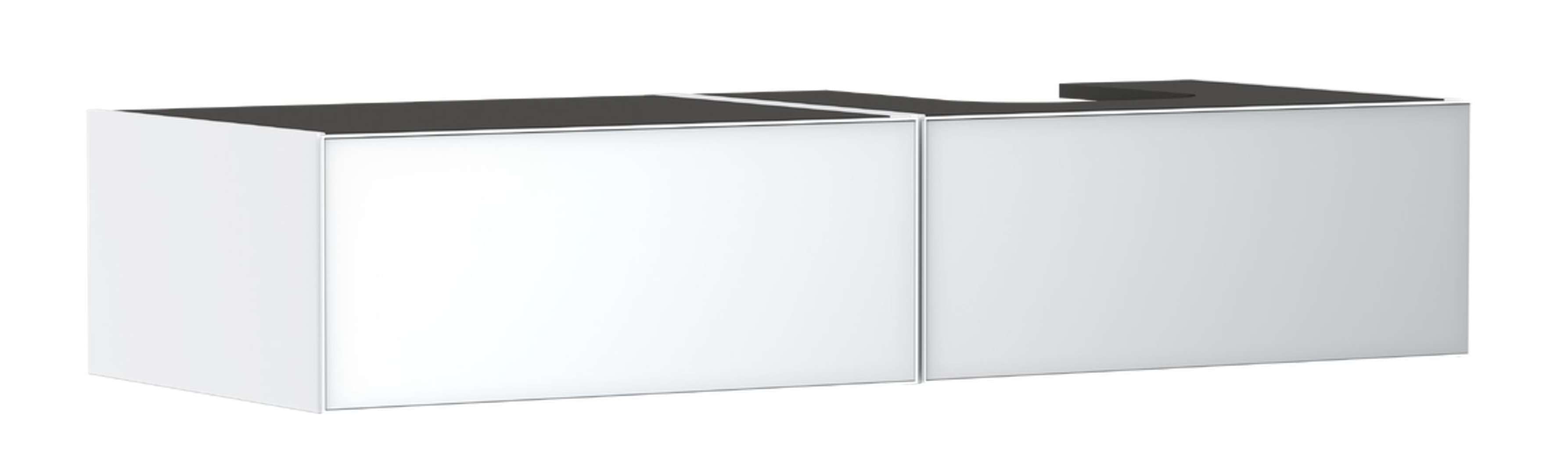 Hansgrohe Xevolos E Umývadlová skrinka, 28x137x55 cm, 2 zásuvky, matná biela/metalická biela 54322320-HG