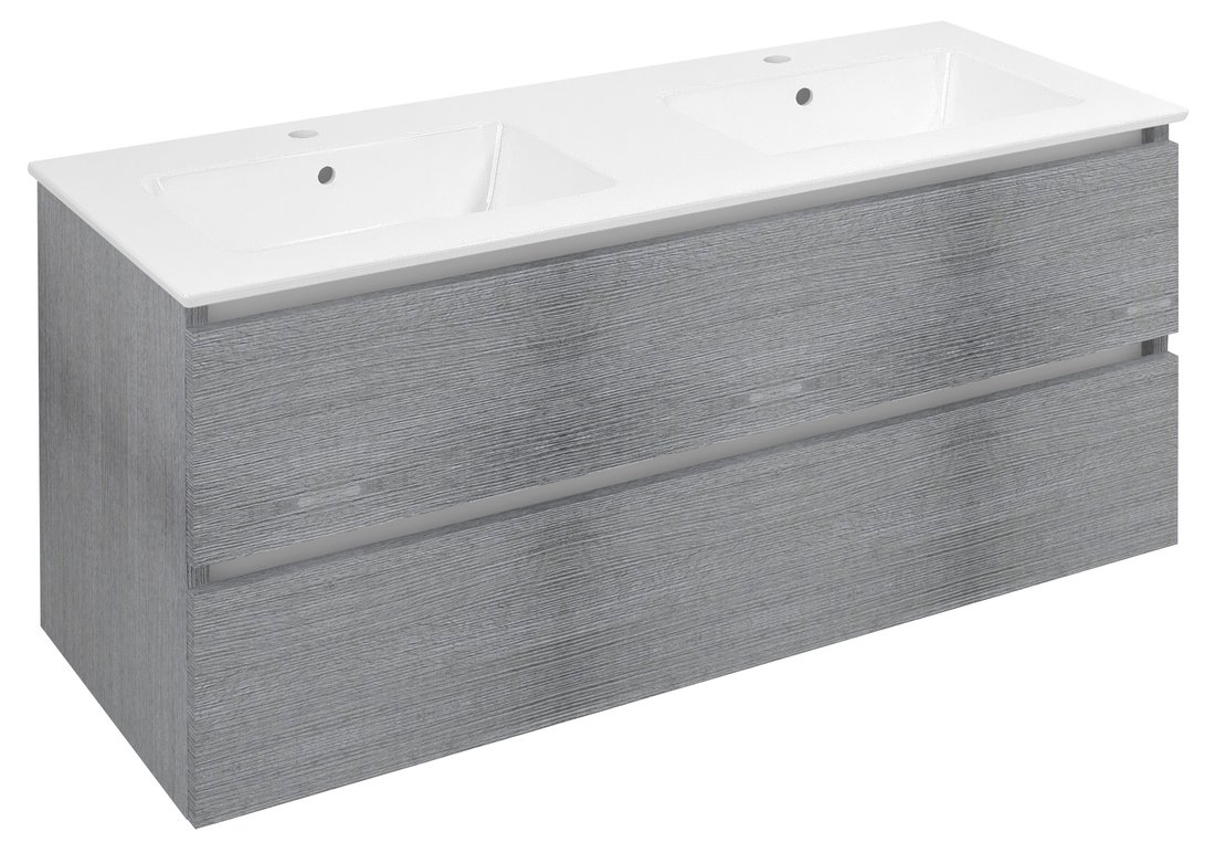 Sapho EZARA dvojumývadlová skrinka 120x55x46cm, dub strieborný EZ121-1111