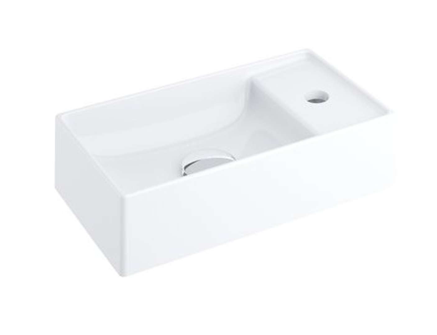 Ravak Veda 400 Umývadielko Slim, 40x22 cm, s 1 otvorom na batériu, biela XJX01240000