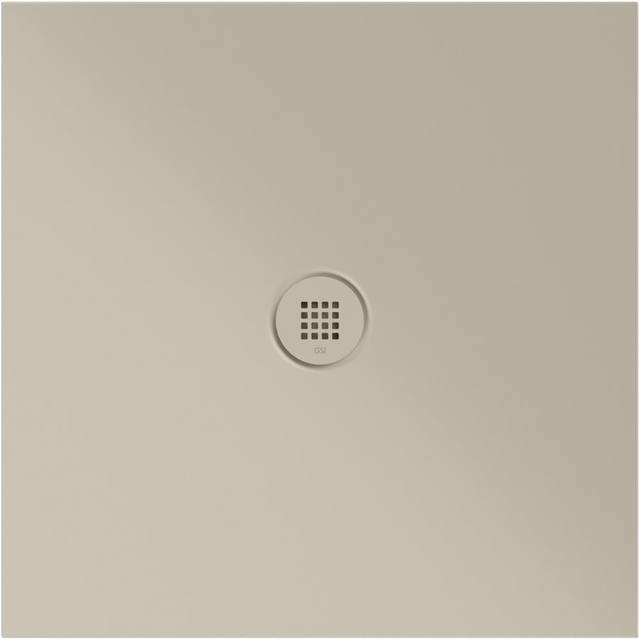 GSI EXTRA FLAT Keramická sprchová vanička, štvorec 80x80x2cm, creta mat 46080808