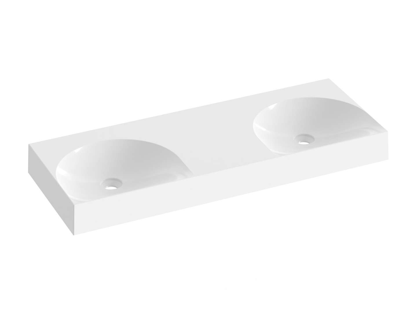 Ravak Lite Dvojumývadlo 120x45 cm, bez prepadu, bez otvoru na batériu, biela XJX01312001