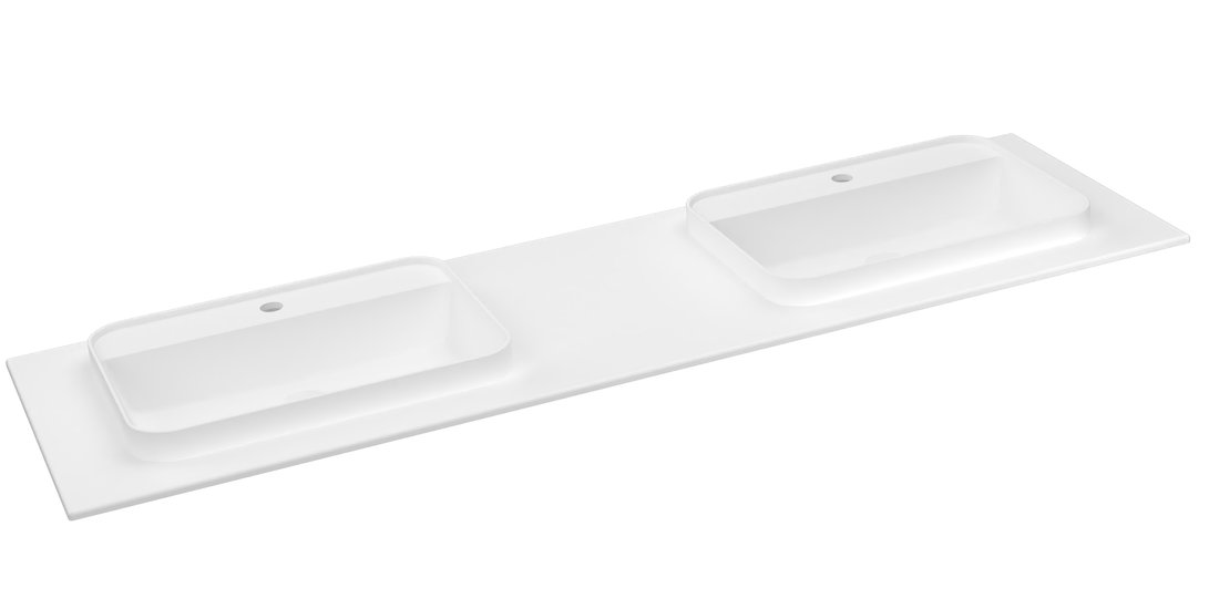 Sapho BRAHEA dvojumývadlo 171,6x51,5cm (75+20+75), Rockstone, biela matná BT172