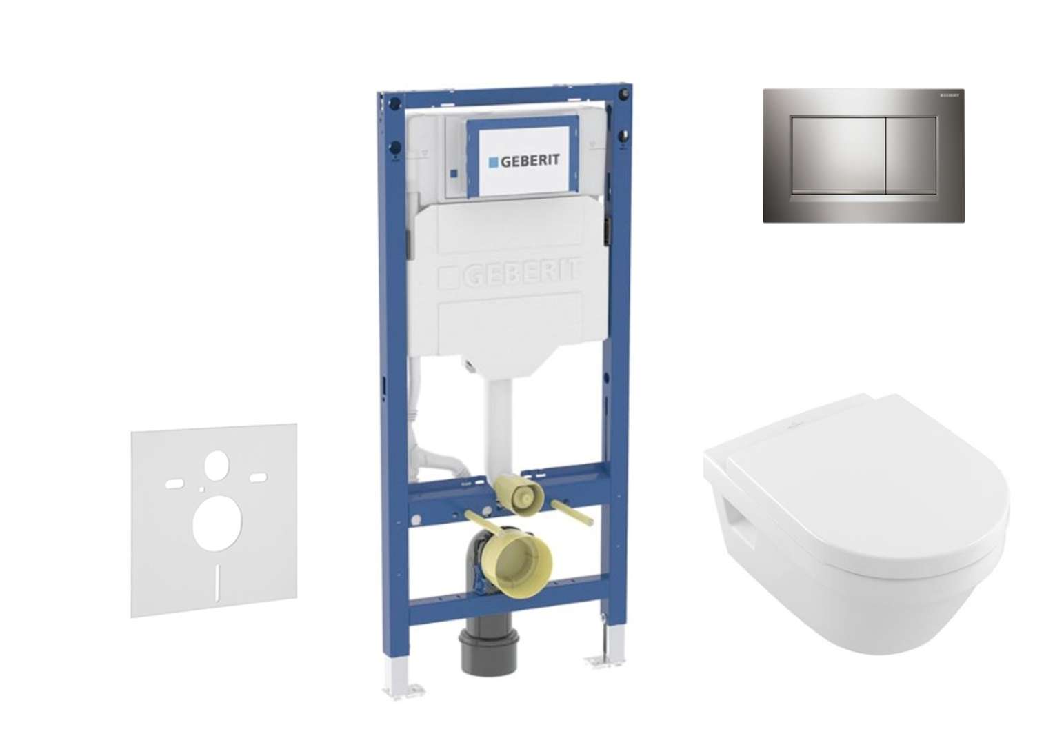 Geberit Duofix Set predstenovej inštalácie, klozetu Architectura a dosky softclose, tlačidlo Sigma20, chróm SANI11CK1105