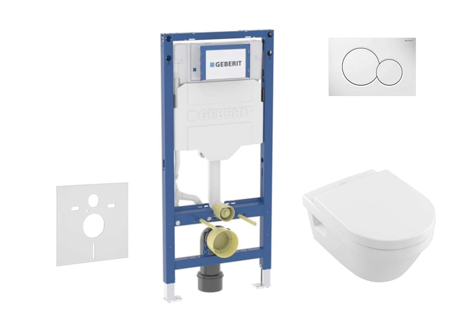 Geberit Duofix Set predstenovej inštalácie, klozetu Architectura a dosky softclose, tlačidlo Sigma01, alpská biela SANI11CK3100