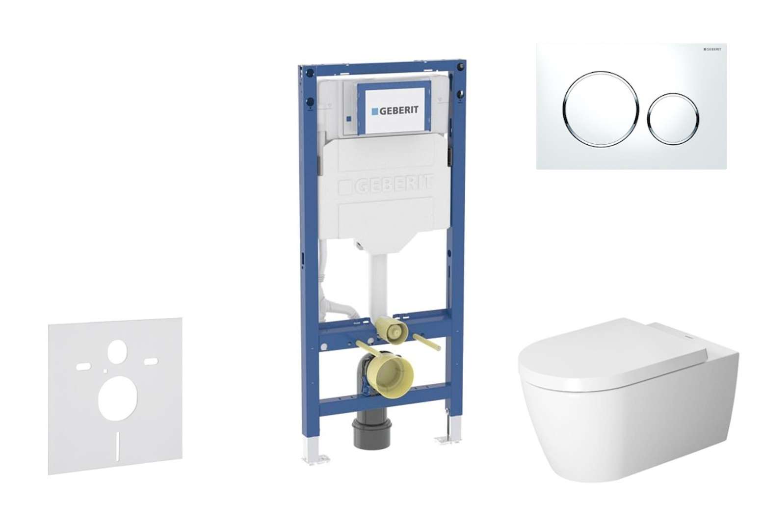 Geberit Duofix Set predstenovej inštalácie, klozetu ME by Starck a dosky softclose, tlačidlo Sigma20, biela/lesklý chróm SANI11CP3111