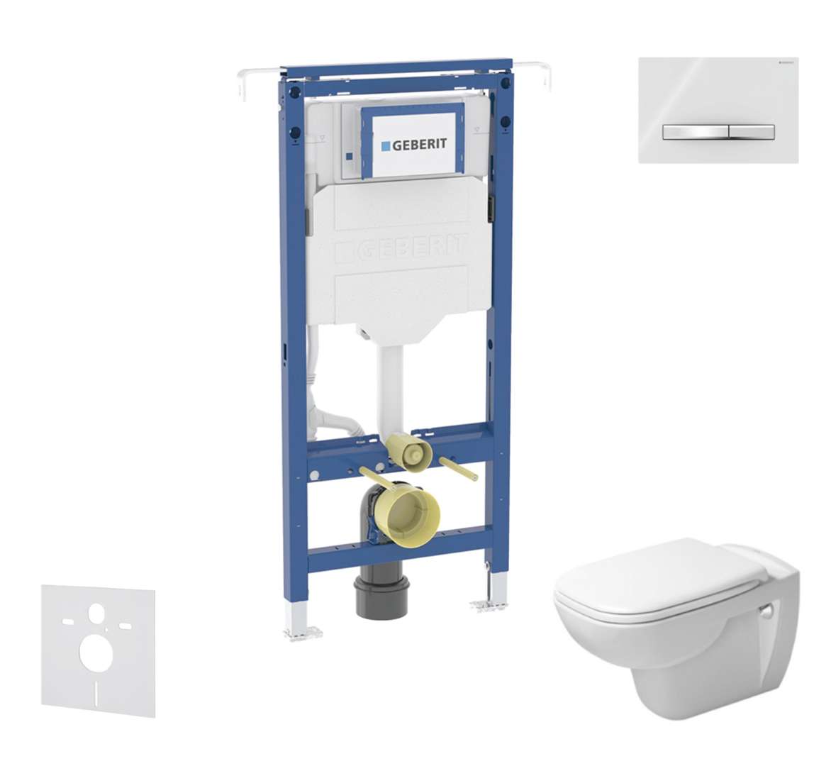 Geberit Duofix Set predstenovej inštalácie, klozetu a dosky Duravit D-Code, tlačidla Sigma50, Rimless, SoftClose, alpská biela SANI11CP3106