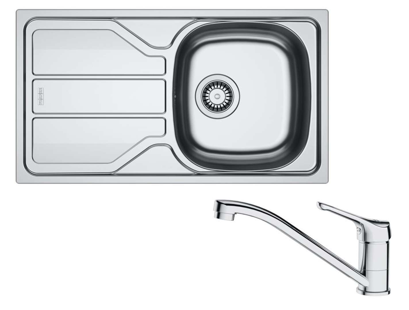 Franke Sety Kuchynský set N96, nerezový drez FLN 611-78/44 a batéria FB 250.031, chróm 101.0731.374