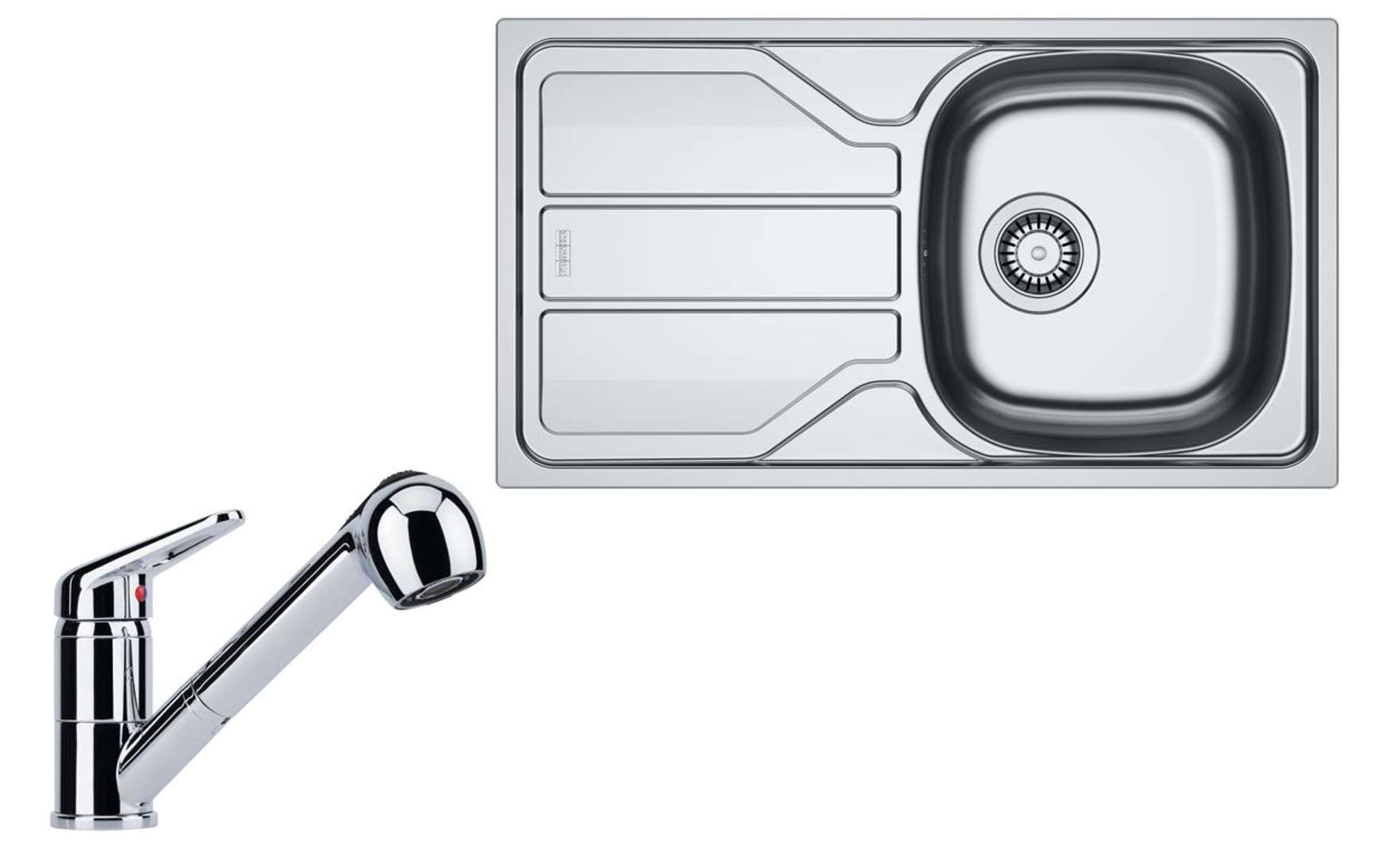 Franke Sety Kuchynský set N97, nerezový drez FLN 611-78/44 a batéria FC 9547.031, chróm 101.0731.375