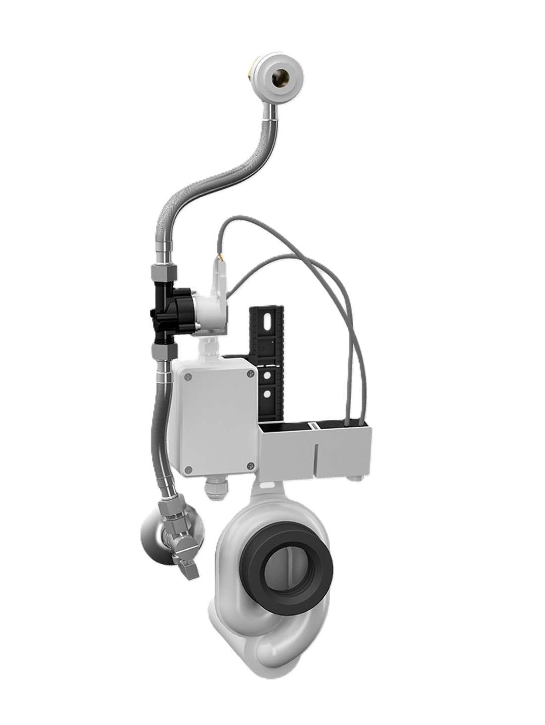 Sanela  Radarový splachovač pre pisoár Selnova S, sieťové napájanie 230 V AC, Bluetooth SLP 92Z