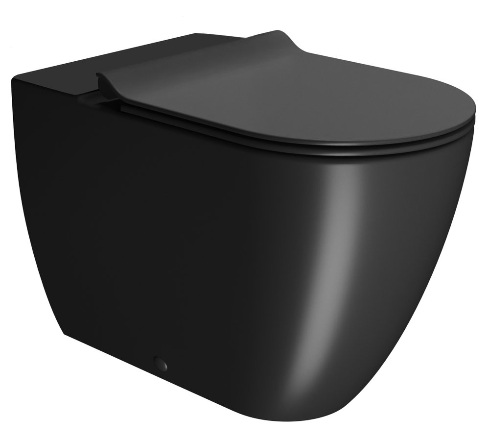 GSI PURA COLOR PURA WC mísa kombi spodný/zadný odpad, Swirlflush, 36x63cm, čierna dual-mat 880626