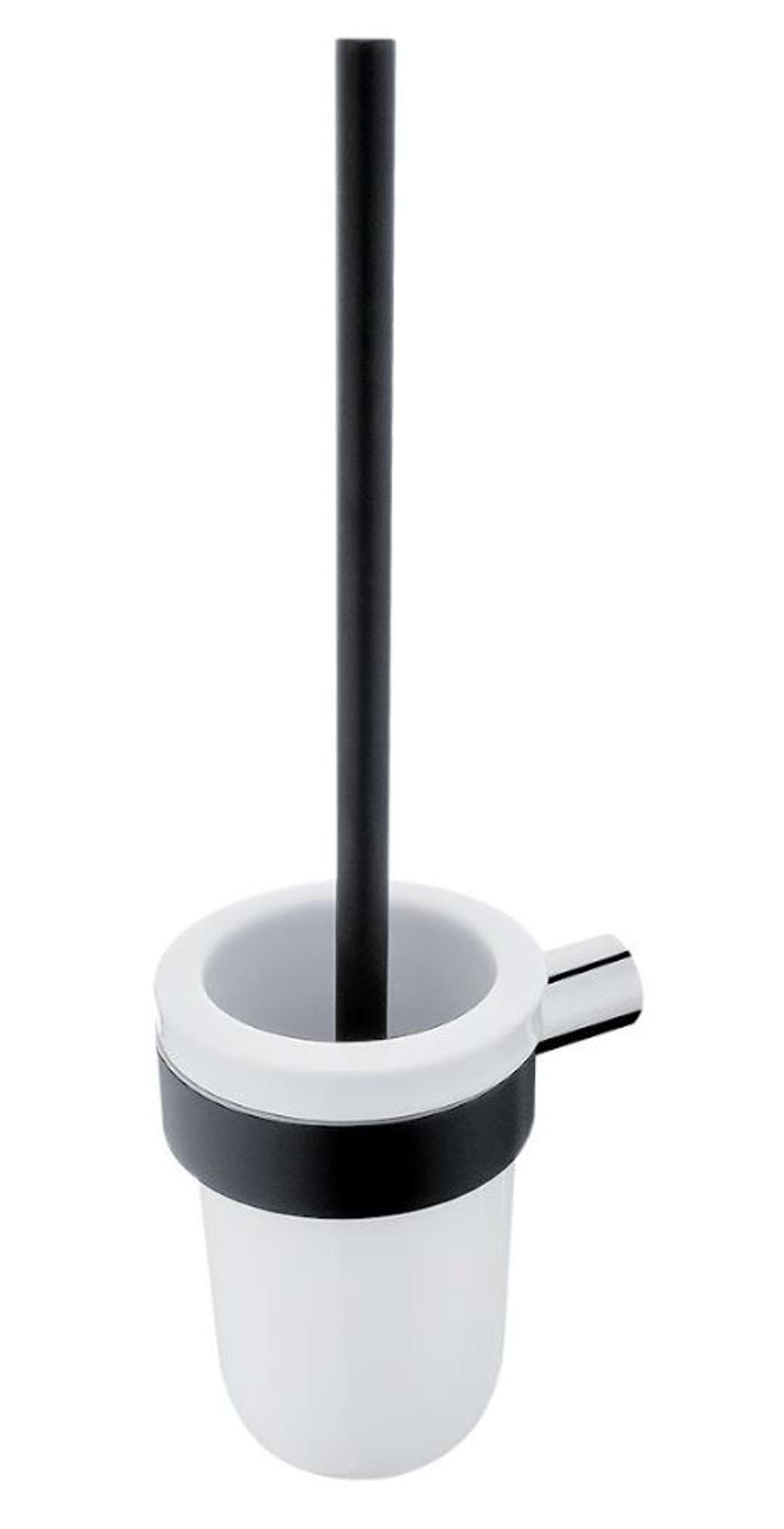 Nimco Nava WC kefa nástenná, s držiakom, matná čierna/chróm NA 28094KU-b