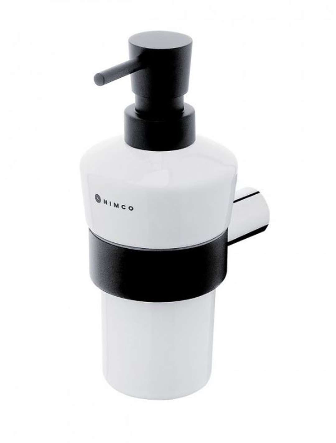 Nimco Nava Dávkovač tekutého mydla s držiakom, matná čierna/chróm NA 28031KU-T-b