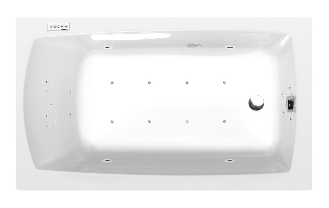 Polysan VANE S HYDROMASÁŽNYM SYSTÉMOM LILY hydromasážna vaňa, 120x70x39cm, Highline Hydro-Air, chróm 25111.6010