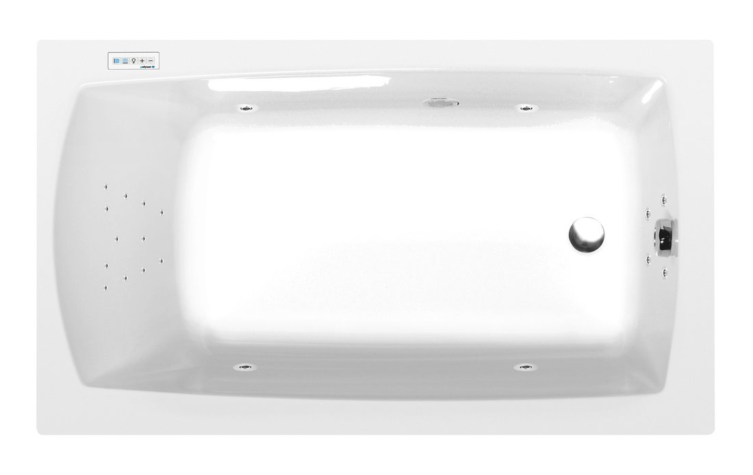 Polysan VANE S HYDROMASÁŽNYM SYSTÉMOM LILY hydromasážna vaňa, 120x70x39cm, Highline Hydro, chróm 25111.5010