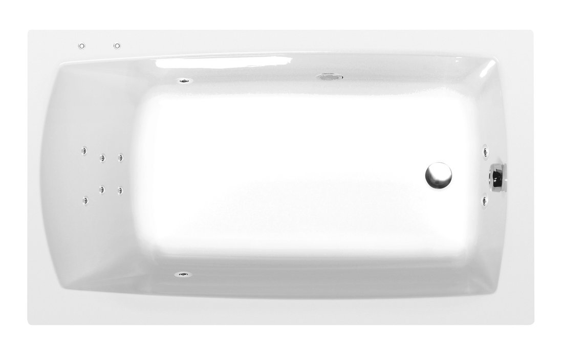 Polysan VANE S HYDROMASÁŽNYM SYSTÉMOM LILY hydromasážna vaňa, 120x70x39cm, Attraction Hydro, chróm 25111.3010