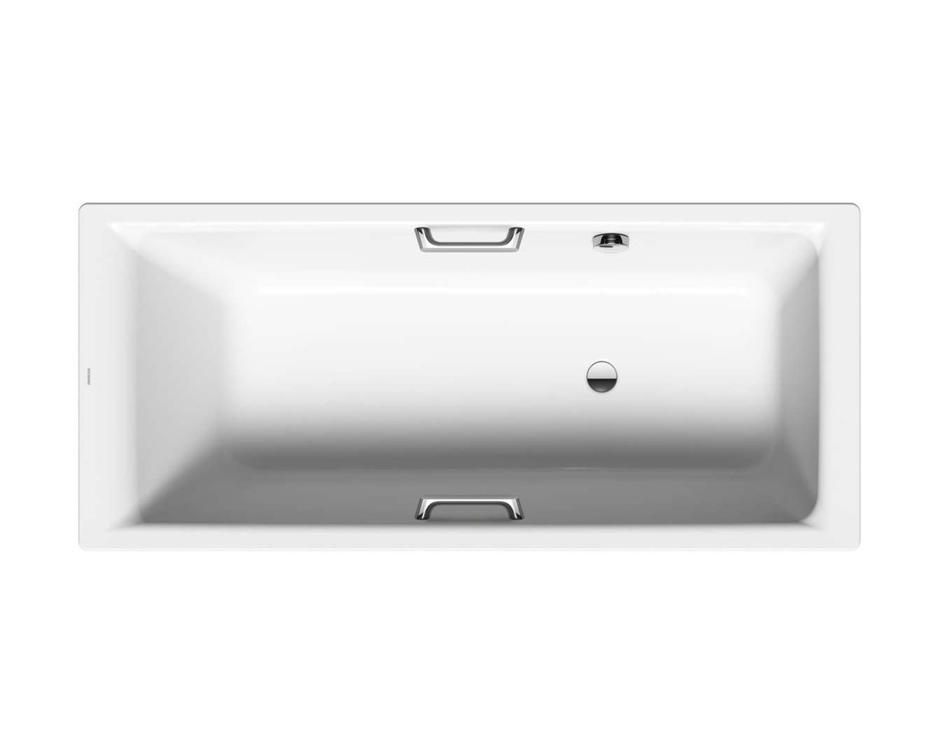 Kaldewei Ambiente Obdĺžniková vaňa Puro Star 658, 170x75 cm, s otvormi na držadlá, biela-vaňa, neštandardný prepad, otvory na držadlá 255823000001