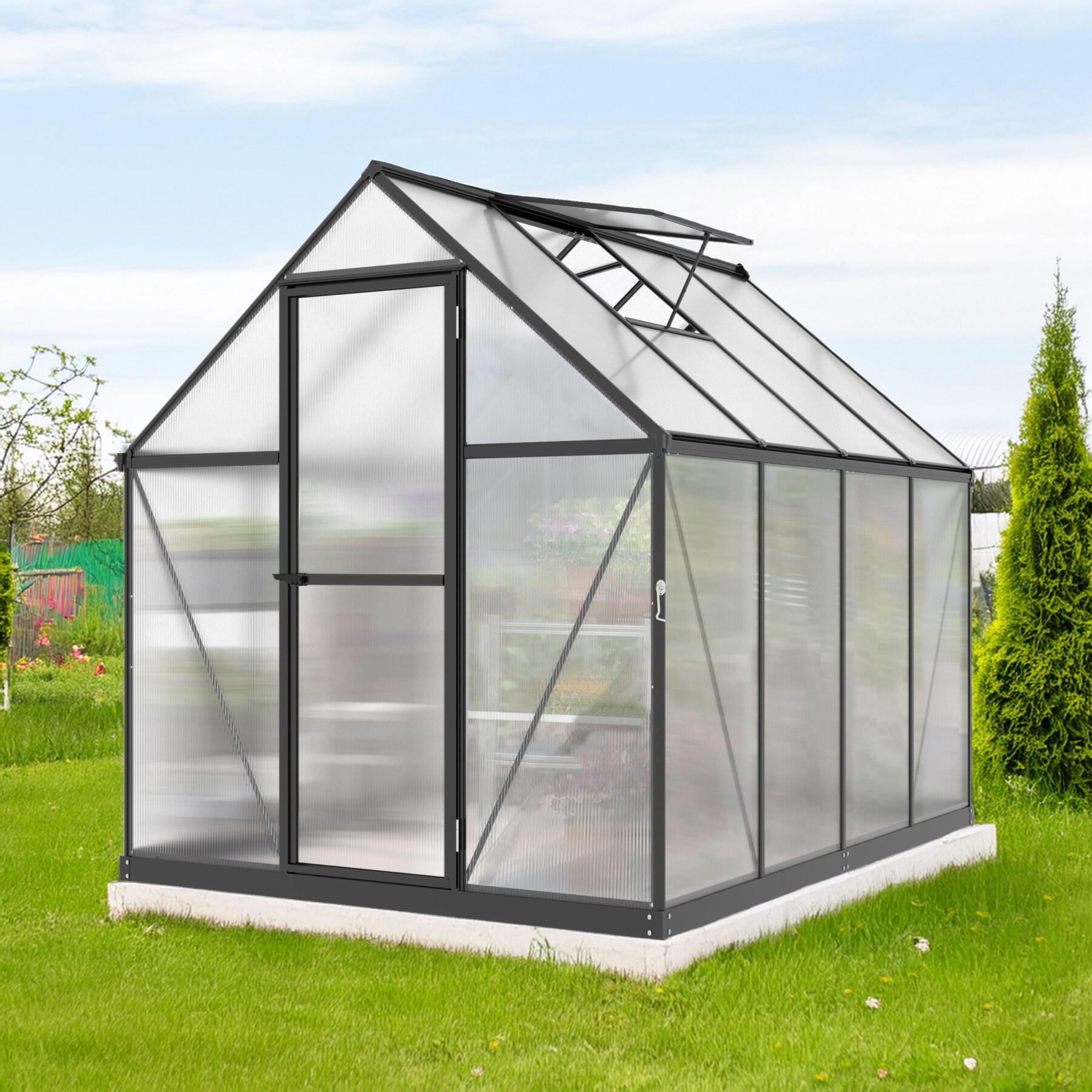 LANIT PLAST, s.r.o. skleník LANITPLAST SARANA 6x8 PC 4 mm čierny LG4334