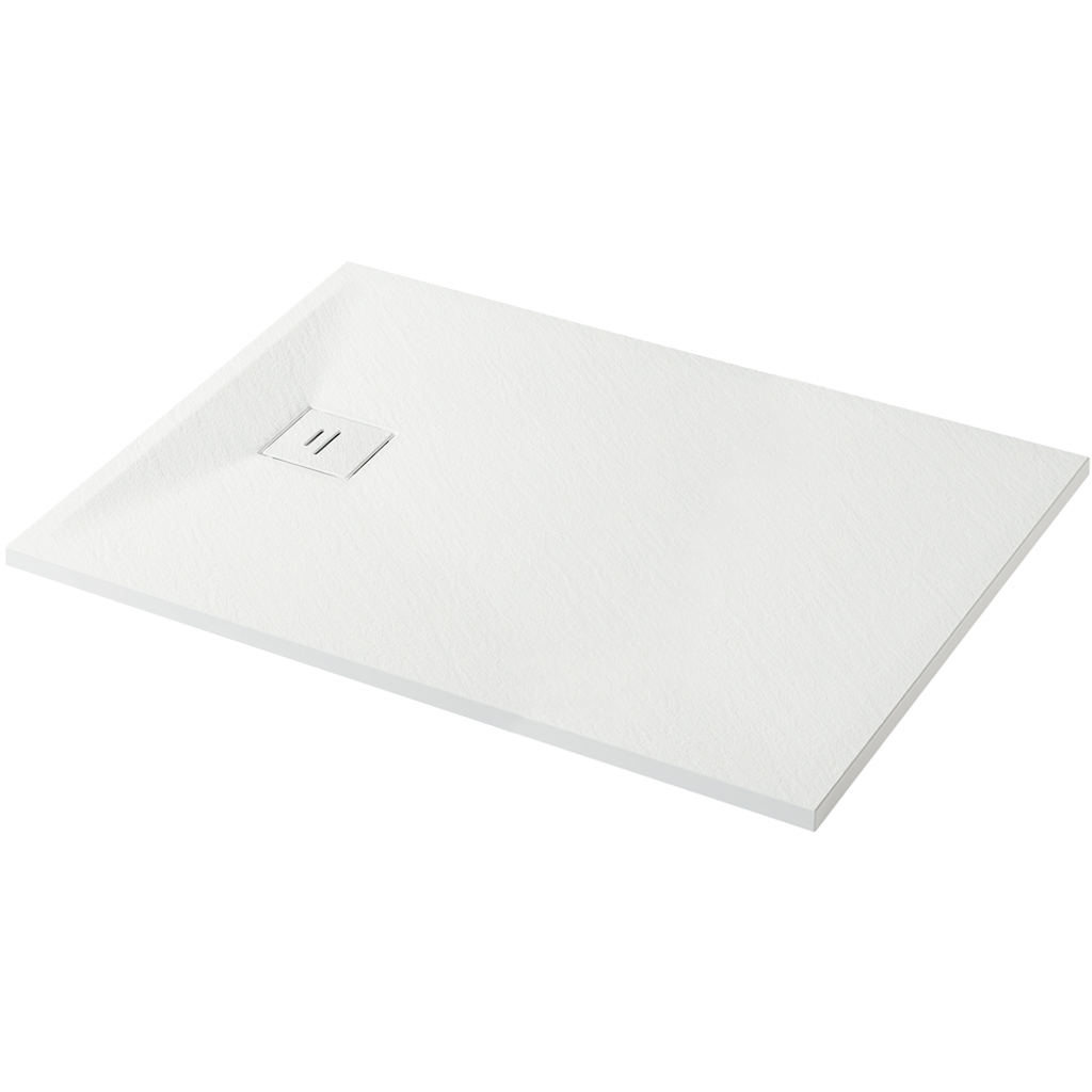 CERANO - Sprchová vanička obdĺžniková Pablo - SMC/minerálny kompozit - štruktúrovaná biela matná - 110x90x3 cm CER-481030