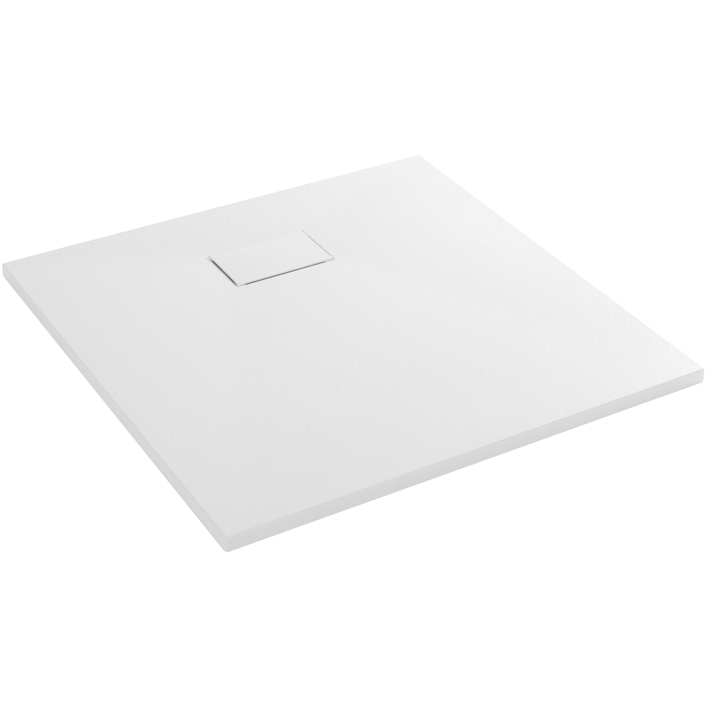 CERANO - Sprchová vanička štvorcová Gusto - SMC/minerálny kompozit - štruktúrovaná biela matná - 90x90x3 cm CER-414572