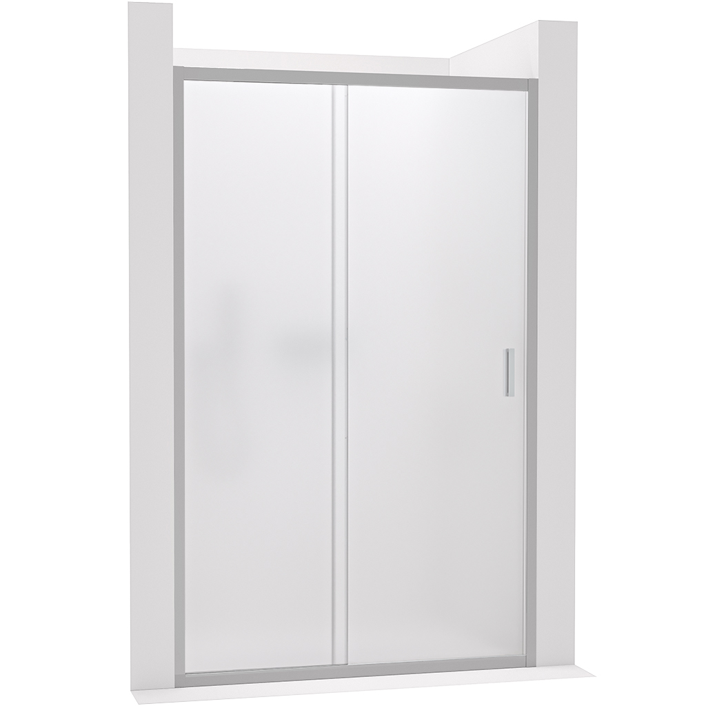 CERANO - Sprchové posuvné dvere Varone LINE Ľ/P - 6 mm - chróm, mliečne sklo - 140x195 cm CER-662029