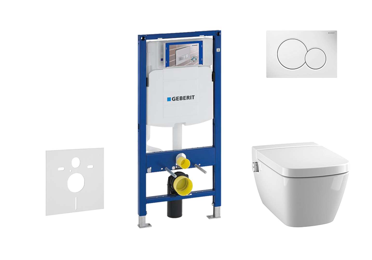 Geberit Duofix Set predstenovej inštalácie, klozetu a dosky Tece One, tlačidla Sigma01, Rimless, SoftClose, alpská biela 111.300.00.5 NT1