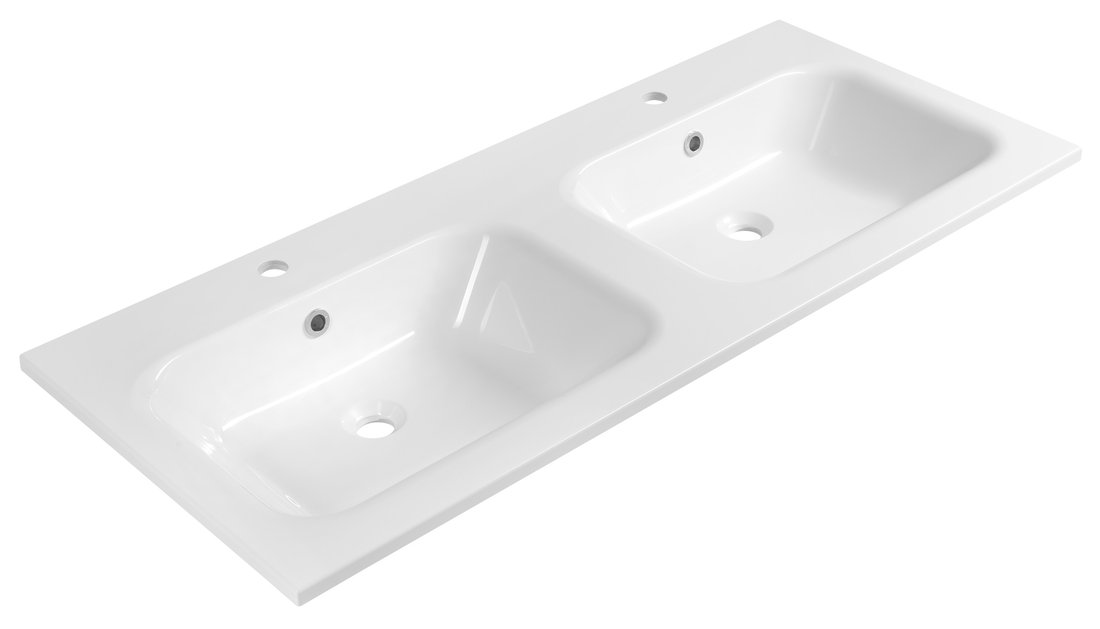 Sapho ARECA dvojumývadlo, liaty mramor, 121x51,5cm, biela AC121