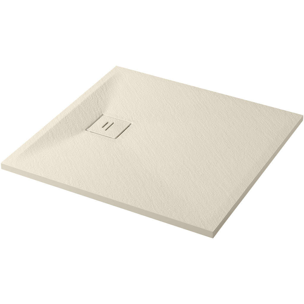 CERANO - Sprchová vanička štvorcová Pablo - SMC/minerálny kompozit - štruktúrovaná béžová - 70x70 cm CER-481339