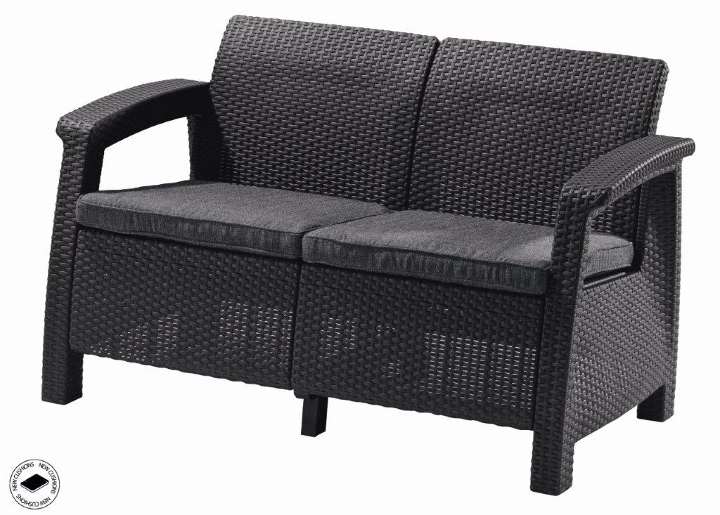 Keter  Záhradný nábytok Keter Corfu love seat dvousedačka grafitová 610345
