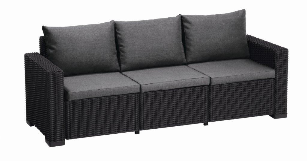 Keter  Záhradný nábytok Keter California trojsedadlová pohovka grafitová 610086