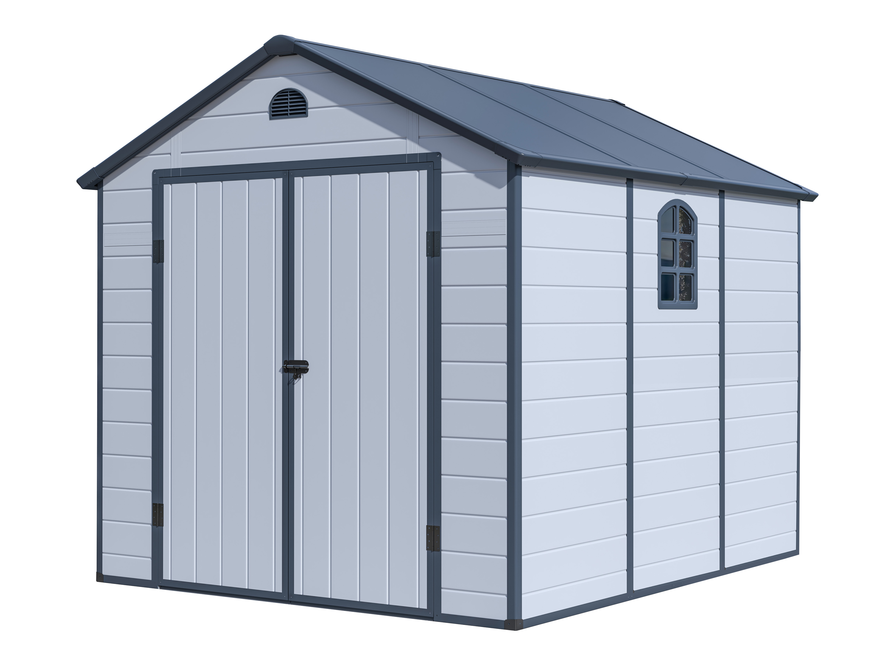 G21  Záhradný domček G21 Boston 670 - 241 x 278 cm, plastový, svetlo šedý 6390075