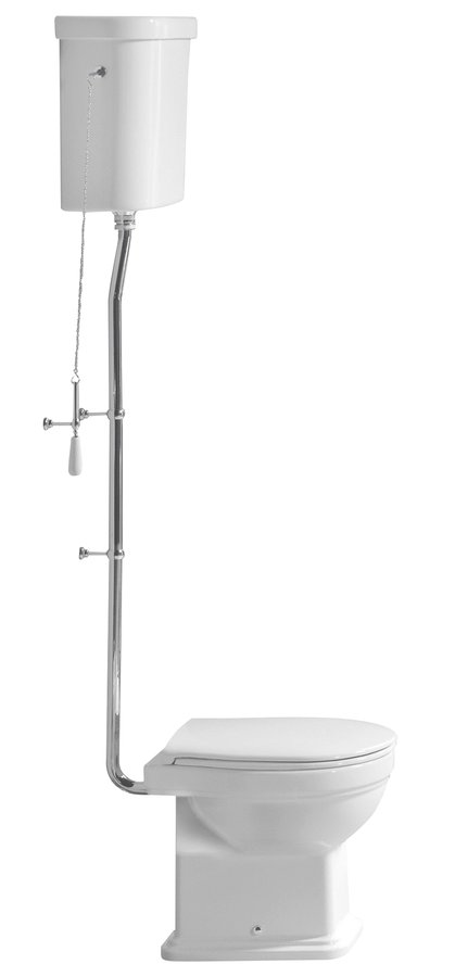 GSI CLASSIC WC misa s nádržkou, spodný odpad, biela-chróm WCSET21-CLASSIC-SO