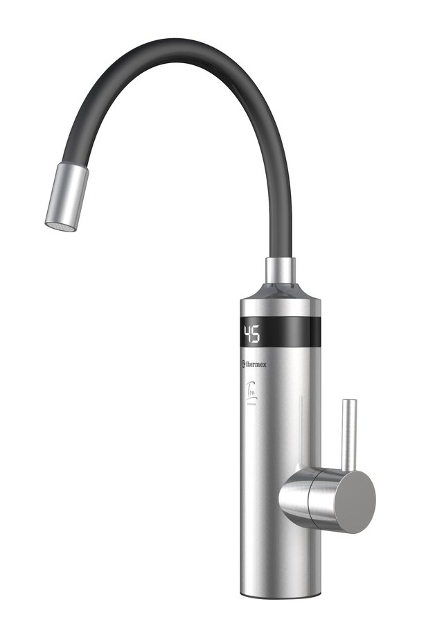 Aqualine TON elektrická batéria s prietokovým ohrievačom vody, flexibilné ramienko, 230V, 3 kW, čierna/nerez 211085