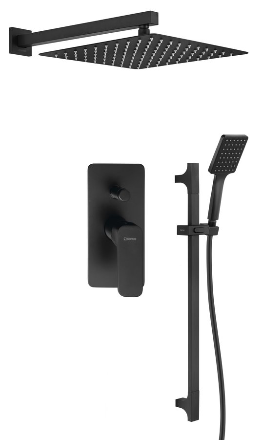 Sapho SPY podomietková sprchová súprava s pákovou batériou, 2 výstupy, čierna mat PY42/15-04