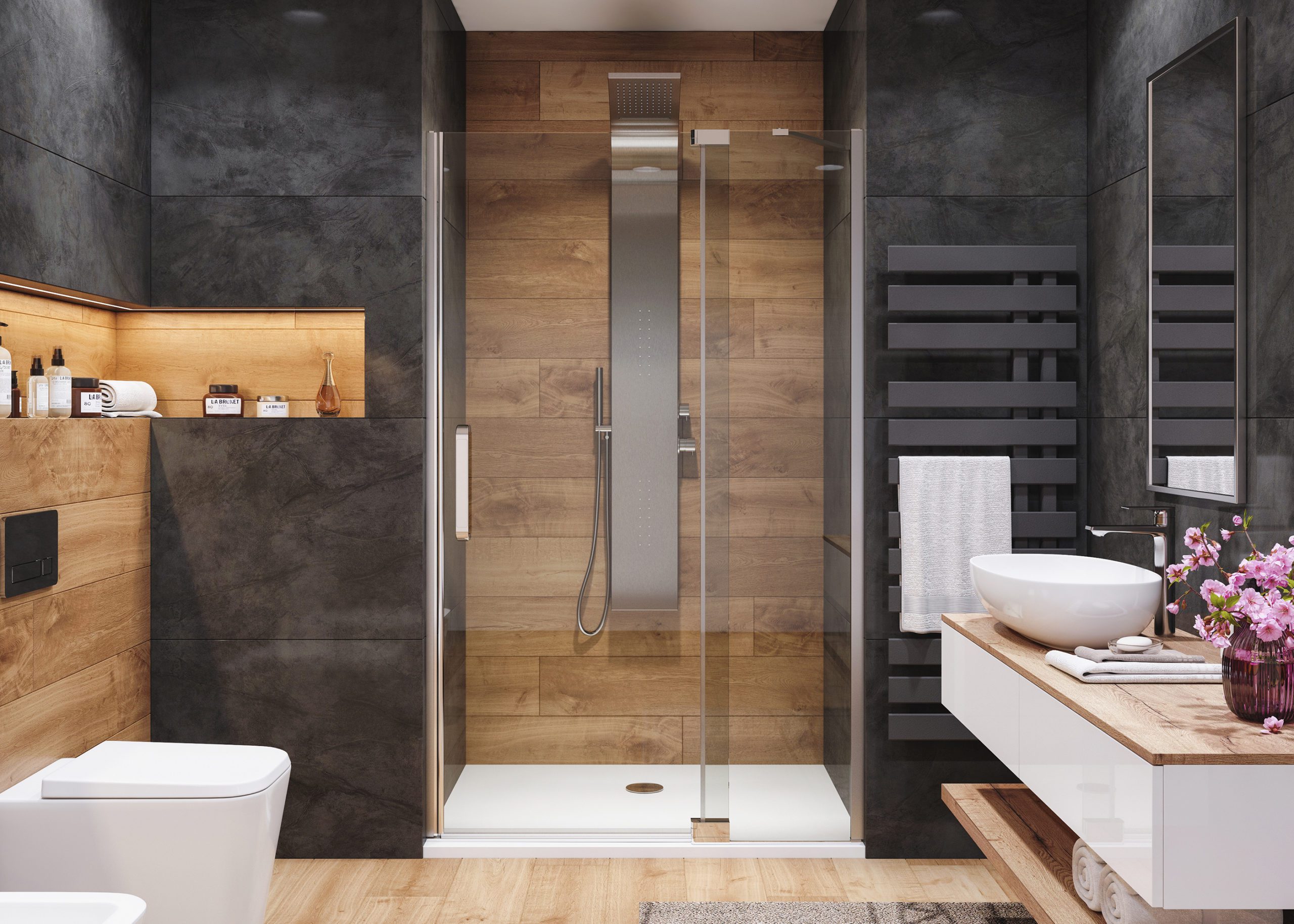 AQUATEK PARTY B5 90cm dvere do niky, profil chróm, sklo číre, PARTYB5CH9062